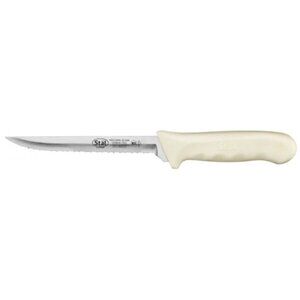 Winco KWP-63 Stal 6" Steel Utility Knife with White Handle Set of 2